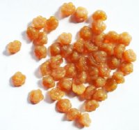50 7mm Milky Caramel Opal Button Flower Beads